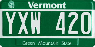 VT license plate YXW420