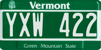VT license plate YXW422