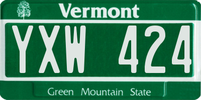 VT license plate YXW424