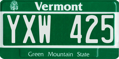 VT license plate YXW425
