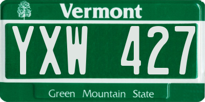 VT license plate YXW427
