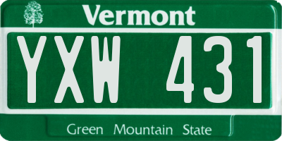 VT license plate YXW431