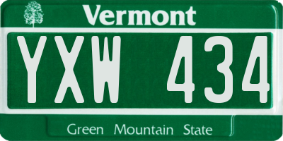 VT license plate YXW434