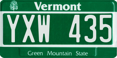 VT license plate YXW435