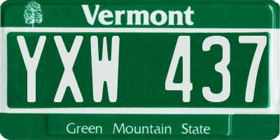 VT license plate YXW437
