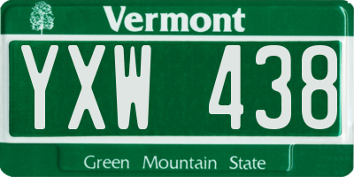 VT license plate YXW438