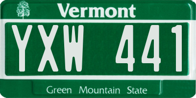 VT license plate YXW441