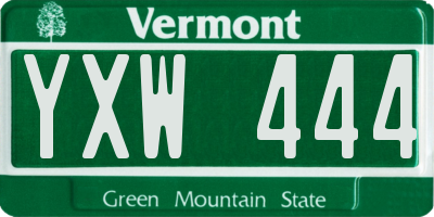 VT license plate YXW444