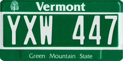 VT license plate YXW447