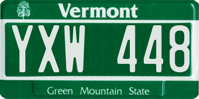 VT license plate YXW448
