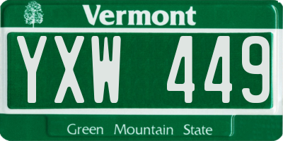 VT license plate YXW449