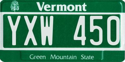 VT license plate YXW450