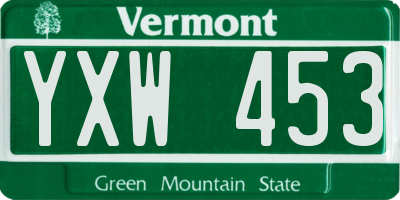 VT license plate YXW453
