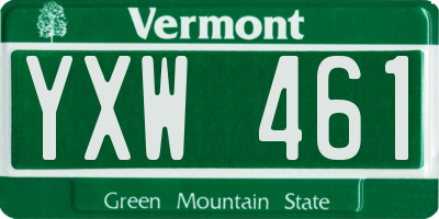 VT license plate YXW461