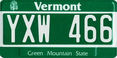 VT license plate YXW466