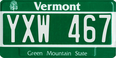 VT license plate YXW467