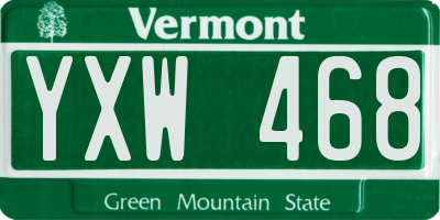 VT license plate YXW468