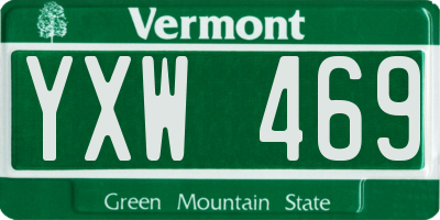 VT license plate YXW469