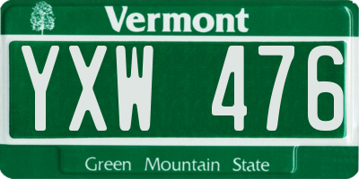 VT license plate YXW476