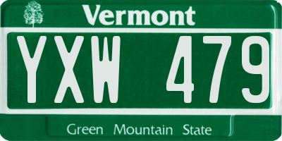 VT license plate YXW479