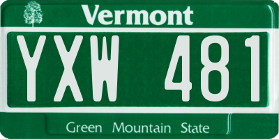VT license plate YXW481