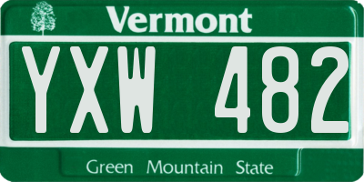 VT license plate YXW482