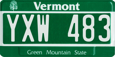 VT license plate YXW483