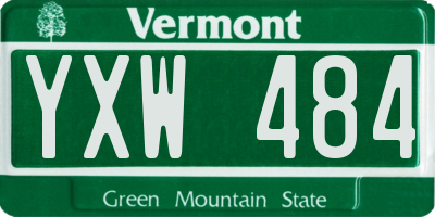 VT license plate YXW484