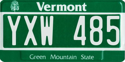 VT license plate YXW485