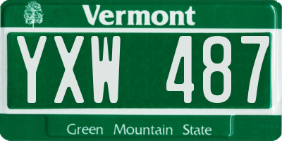 VT license plate YXW487