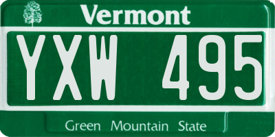 VT license plate YXW495