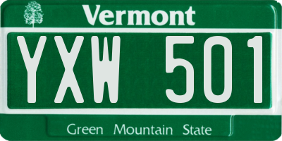 VT license plate YXW501