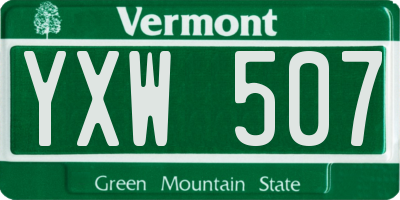VT license plate YXW507