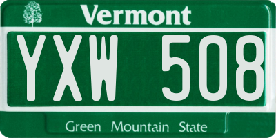 VT license plate YXW508