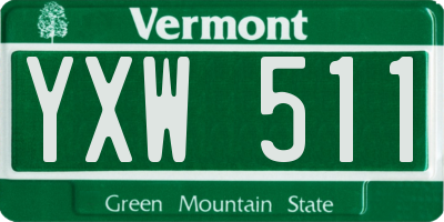 VT license plate YXW511