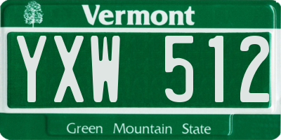 VT license plate YXW512