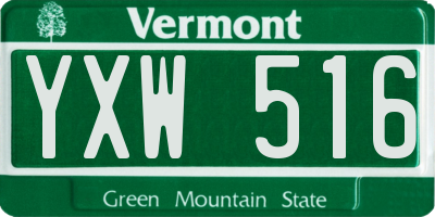 VT license plate YXW516