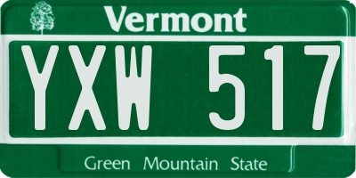 VT license plate YXW517