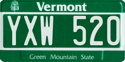 VT license plate YXW520