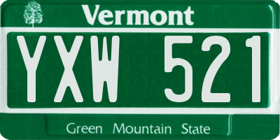 VT license plate YXW521