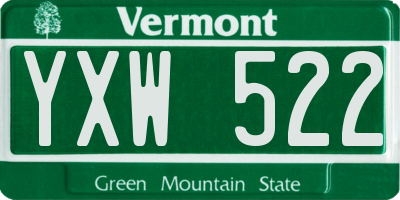 VT license plate YXW522
