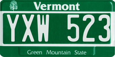 VT license plate YXW523