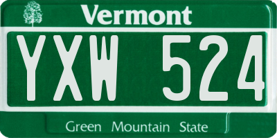 VT license plate YXW524