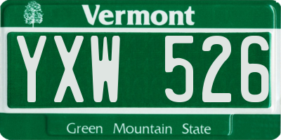 VT license plate YXW526