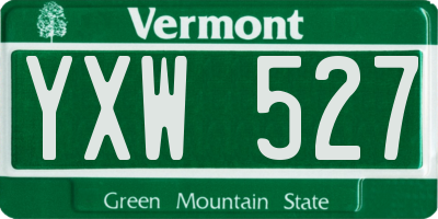 VT license plate YXW527