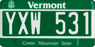 VT license plate YXW531