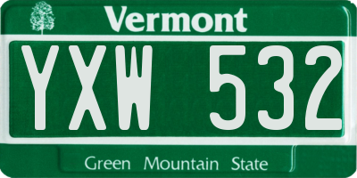 VT license plate YXW532