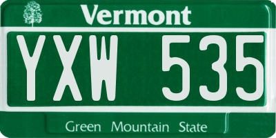 VT license plate YXW535