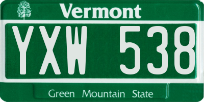 VT license plate YXW538