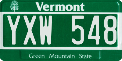 VT license plate YXW548